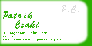 patrik csaki business card